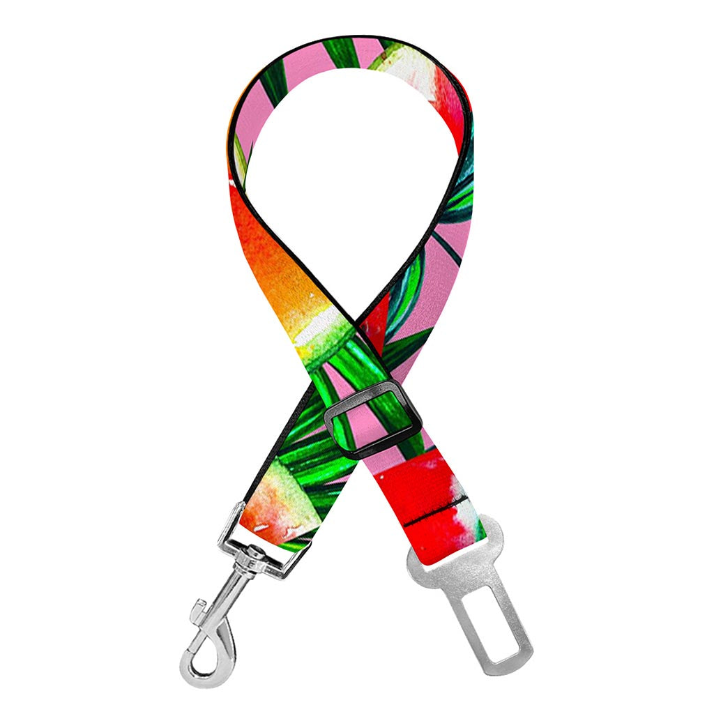 Colorful Leaf Watermelon Pattern Print Dog Seat Belt