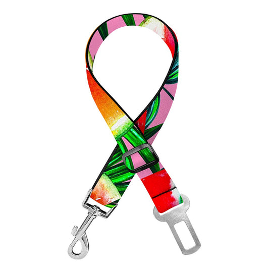 Colorful Leaf Watermelon Pattern Print Dog Seat Belt