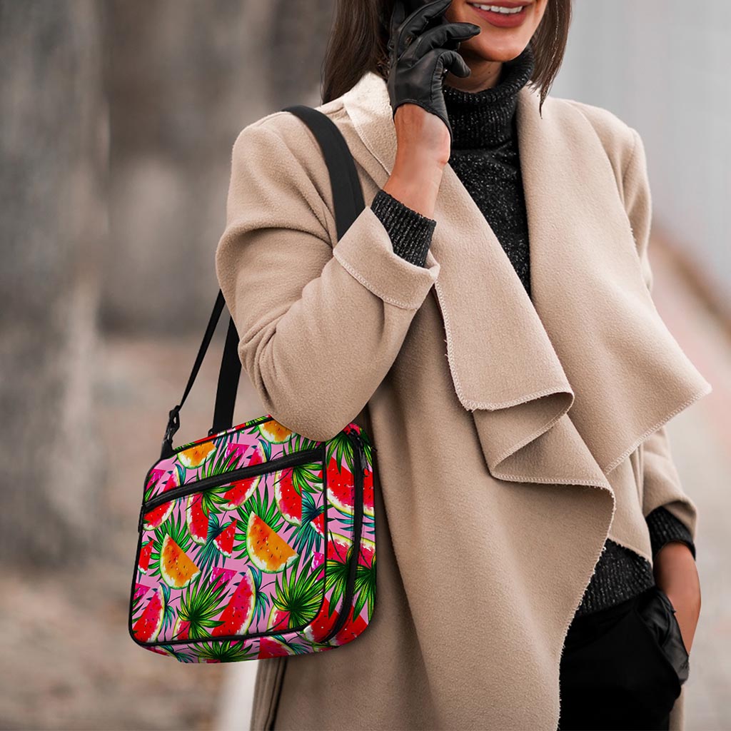 Colorful Leaf Watermelon Pattern Print Double Strap Bible Bag