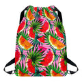 Colorful Leaf Watermelon Pattern Print Drawstring Backpack