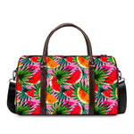 Colorful Leaf Watermelon Pattern Print Duffle Bag