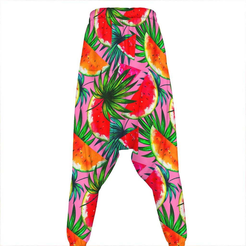 Colorful Leaf Watermelon Pattern Print Hammer Pants