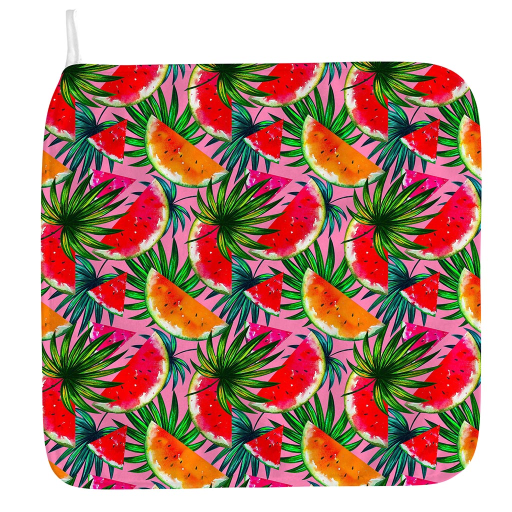 Colorful Leaf Watermelon Pattern Print Hand Towel