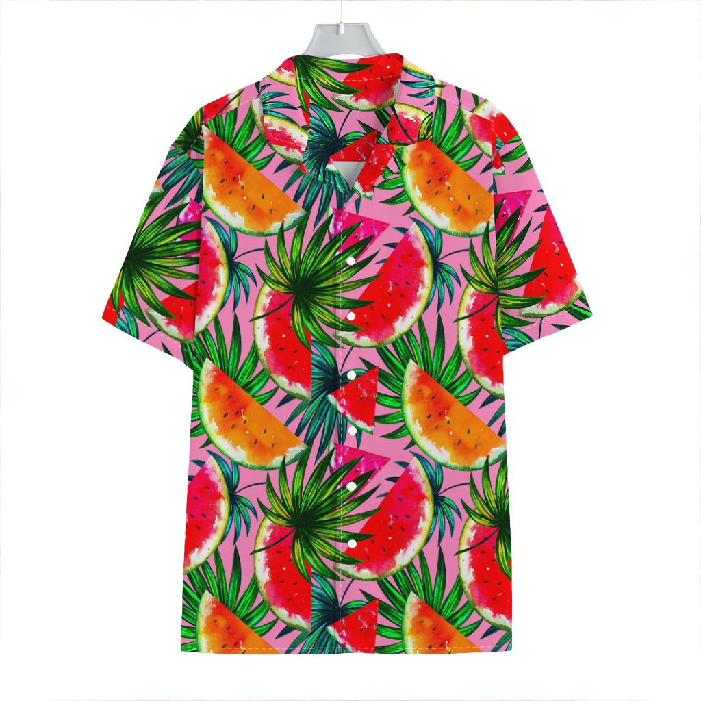 Colorful Leaf Watermelon Pattern Print Hawaiian Shirt