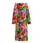 Colorful Leaf Watermelon Pattern Print Hooded Bathrobe