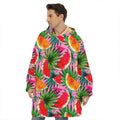 Colorful Leaf Watermelon Pattern Print Hoodie Blanket