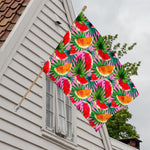 Colorful Leaf Watermelon Pattern Print House Flag