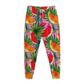 Colorful Leaf Watermelon Pattern Print Jogger Pants
