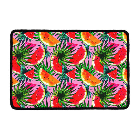 Colorful Leaf Watermelon Pattern Print Kitchen Mat