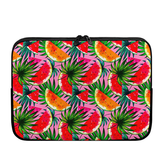 Colorful Leaf Watermelon Pattern Print Laptop Sleeve
