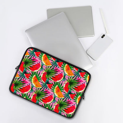 Colorful Leaf Watermelon Pattern Print Laptop Sleeve