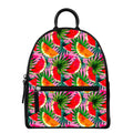 Colorful Leaf Watermelon Pattern Print Leather Backpack