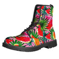 Colorful Leaf Watermelon Pattern Print Lace-Up Boots