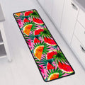 Colorful Leaf Watermelon Pattern Print Long Kitchen Mat