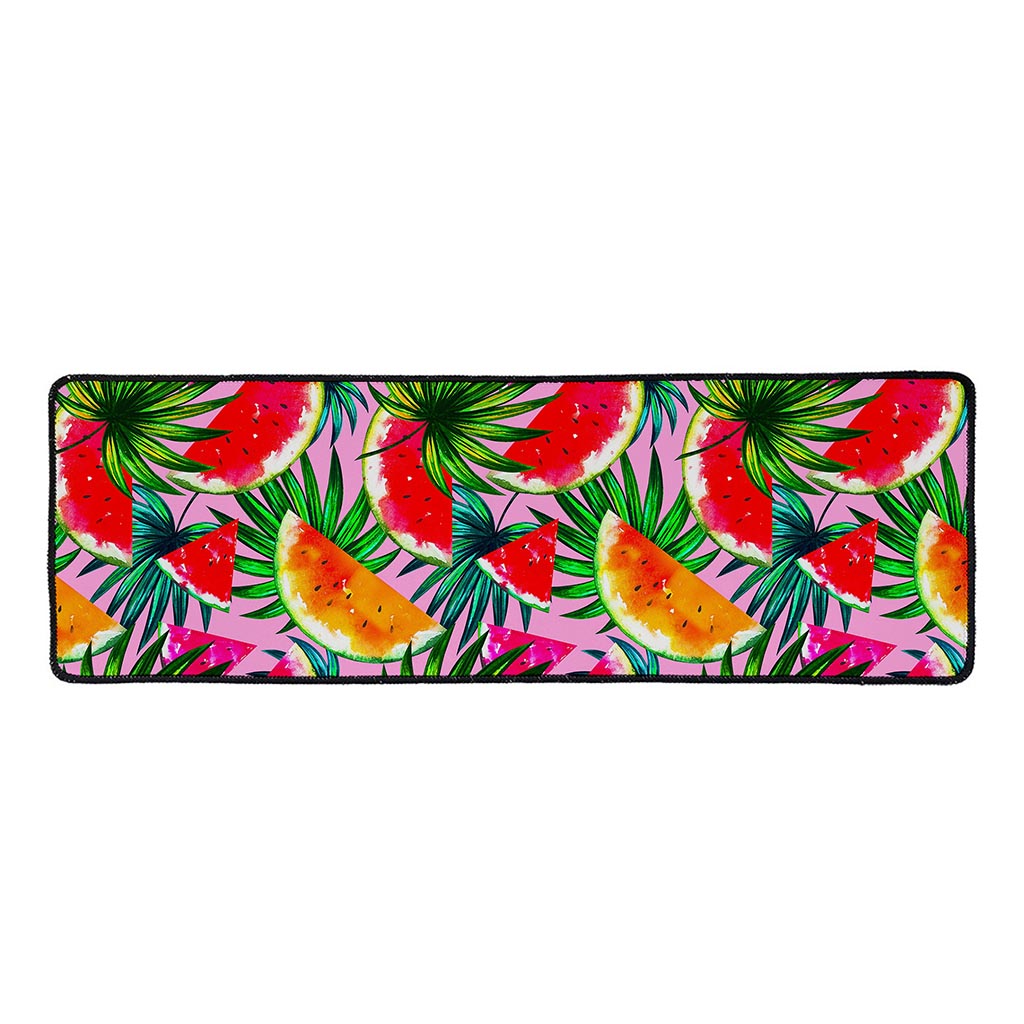 Colorful Leaf Watermelon Pattern Print Long Kitchen Mat