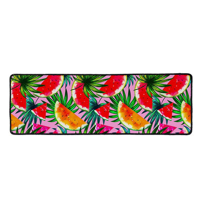 Colorful Leaf Watermelon Pattern Print Long Kitchen Mat
