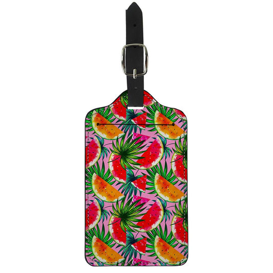 Colorful Leaf Watermelon Pattern Print Luggage Tag