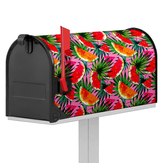 Colorful Leaf Watermelon Pattern Print Mailbox Cover