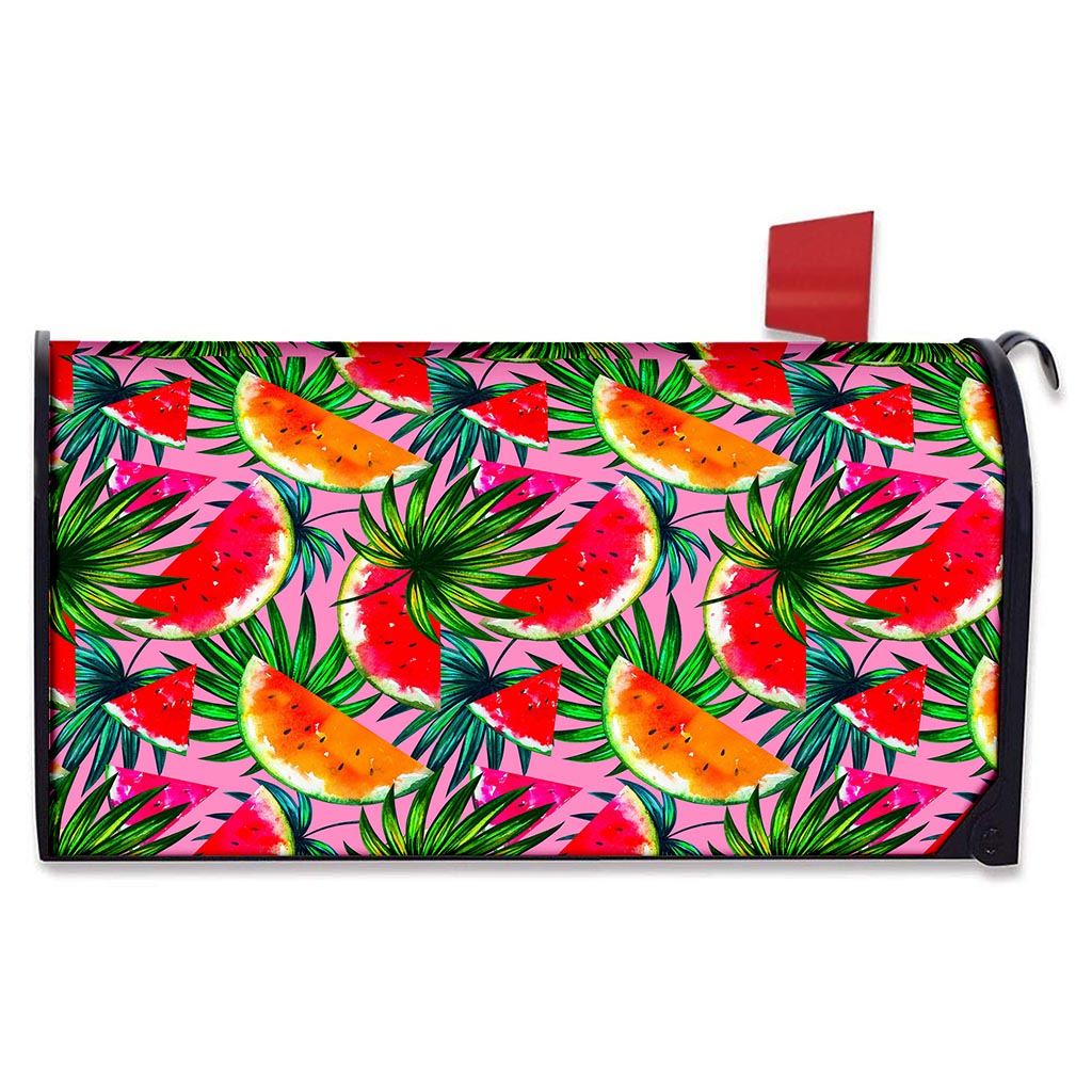 Colorful Leaf Watermelon Pattern Print Mailbox Cover