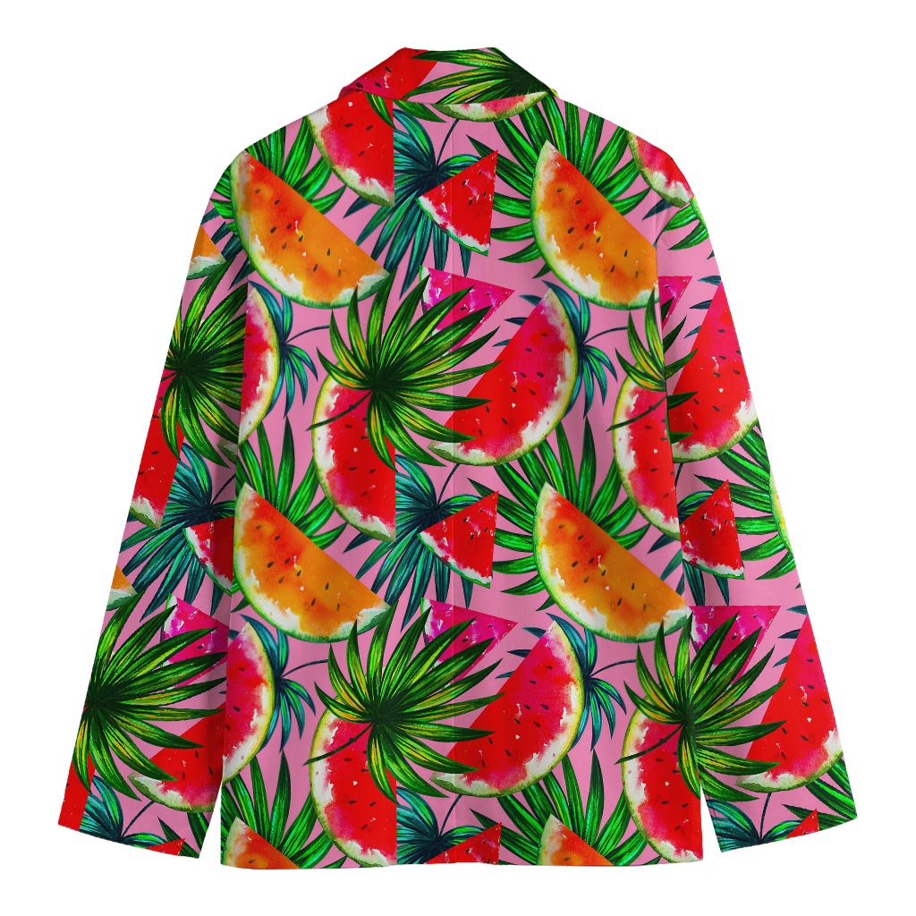 Colorful Leaf Watermelon Pattern Print Men's Blazer