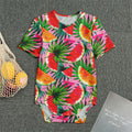 Colorful Leaf Watermelon Pattern Print Men's Bodysuit