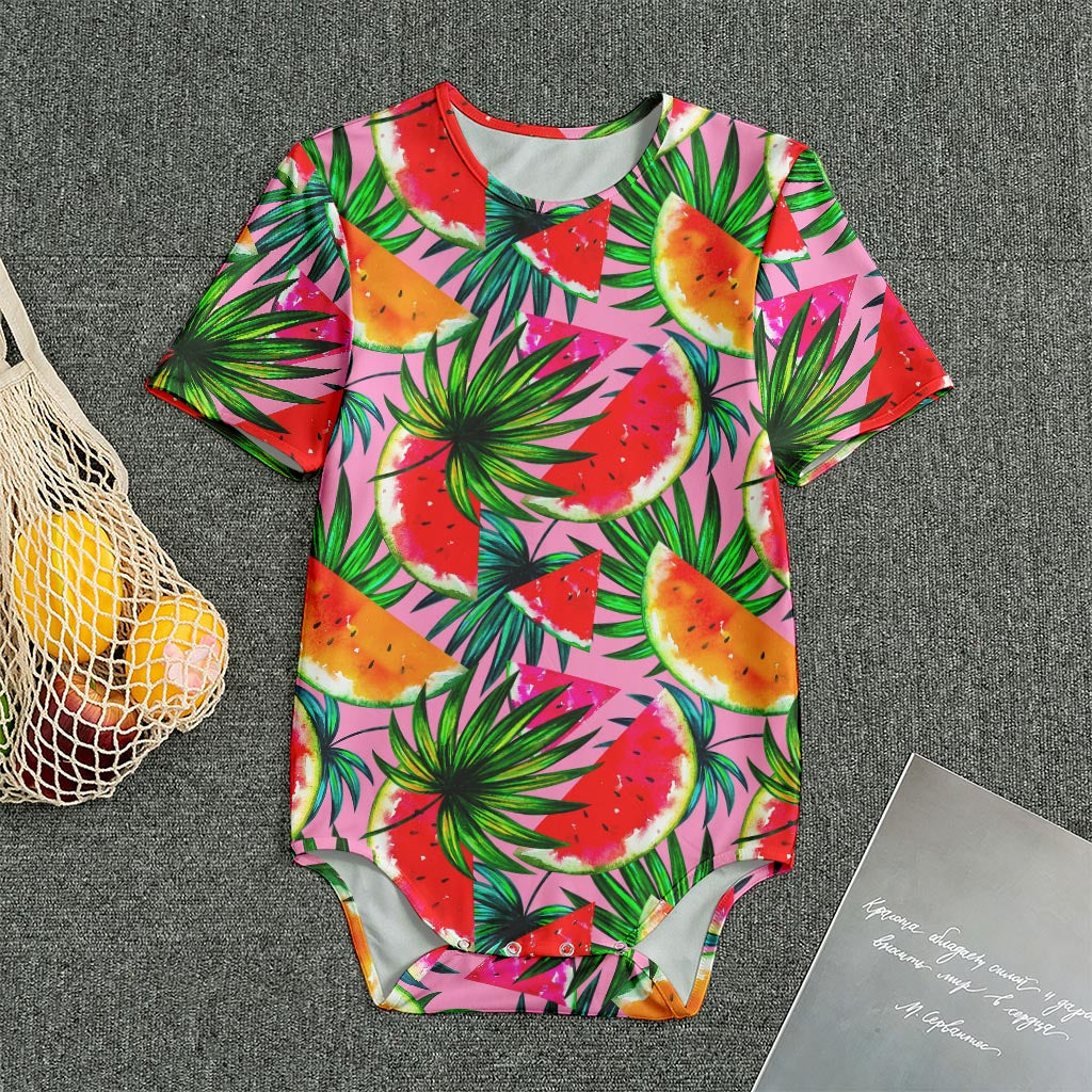 Colorful Leaf Watermelon Pattern Print Men's Bodysuit