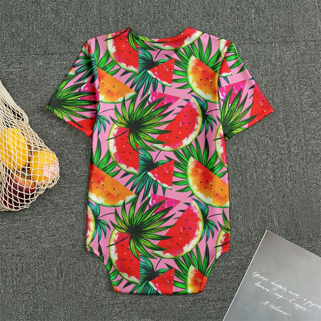 Colorful Leaf Watermelon Pattern Print Men's Bodysuit