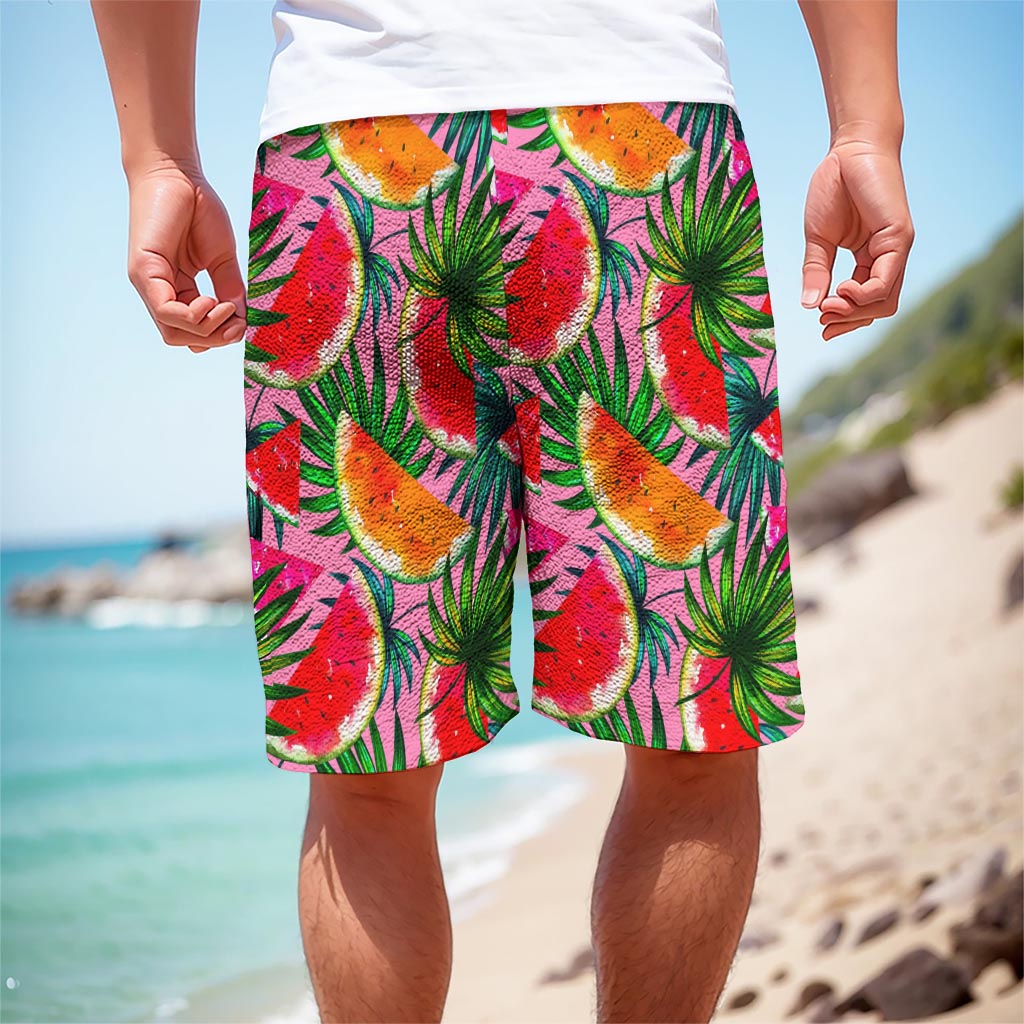 Colorful Leaf Watermelon Pattern Print Men's Cargo Shorts