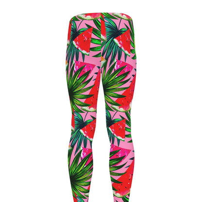 Colorful Leaf Watermelon Pattern Print Men's leggings