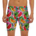 Colorful Leaf Watermelon Pattern Print Men's Long Boxer Briefs