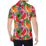 Colorful Leaf Watermelon Pattern Print Men's Shirt