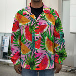 Colorful Leaf Watermelon Pattern Print Men's Shirt Jacket