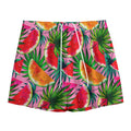 Colorful Leaf Watermelon Pattern Print Mesh Shorts