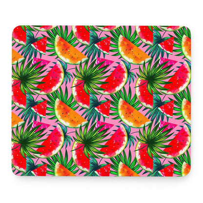 Colorful Leaf Watermelon Pattern Print Mouse Pad