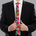 Colorful Leaf Watermelon Pattern Print Necktie