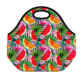 Colorful Leaf Watermelon Pattern Print Neoprene Lunch Bag