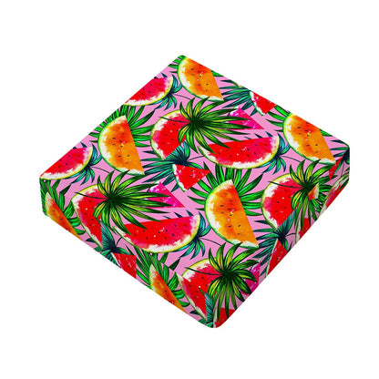 Colorful Leaf Watermelon Pattern Print Outdoor Seat Cushion Cover