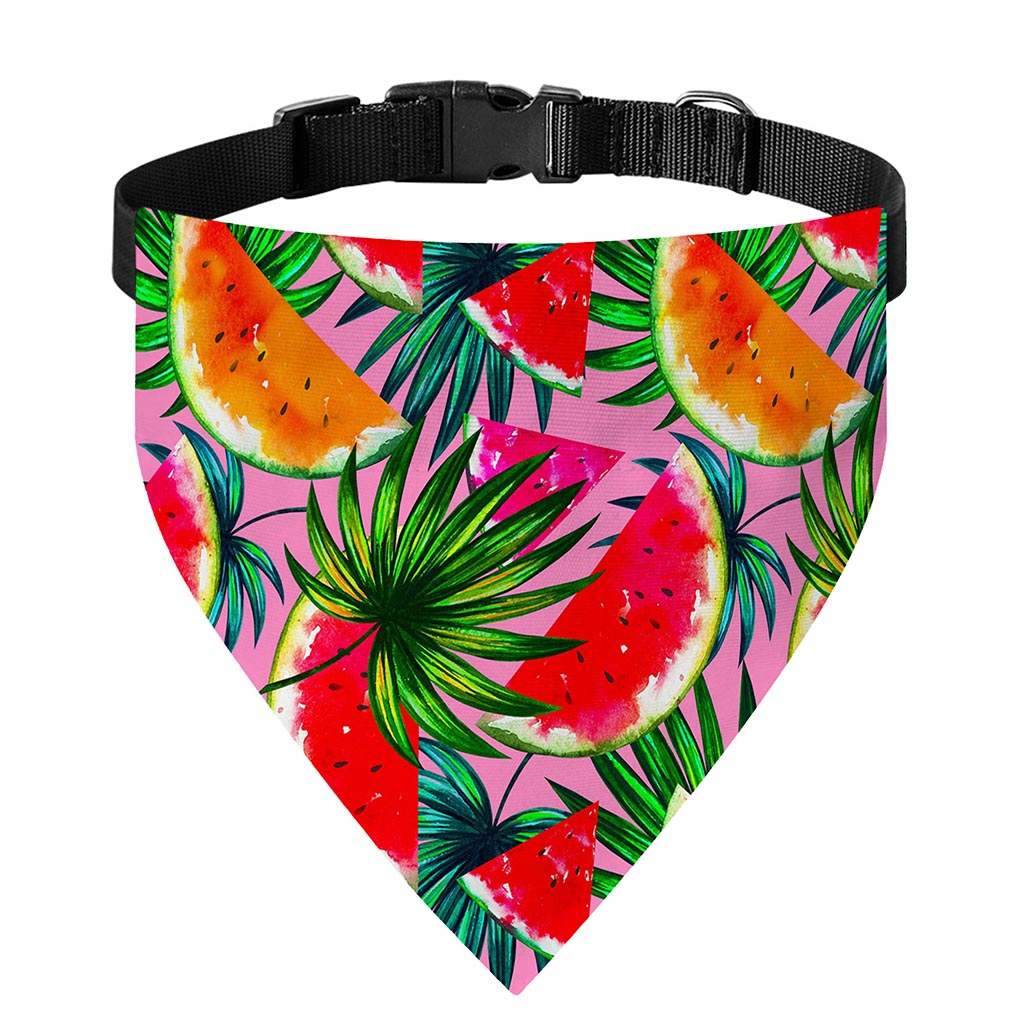 Colorful Leaf Watermelon Pattern Print Over The Collar Dog Bandana