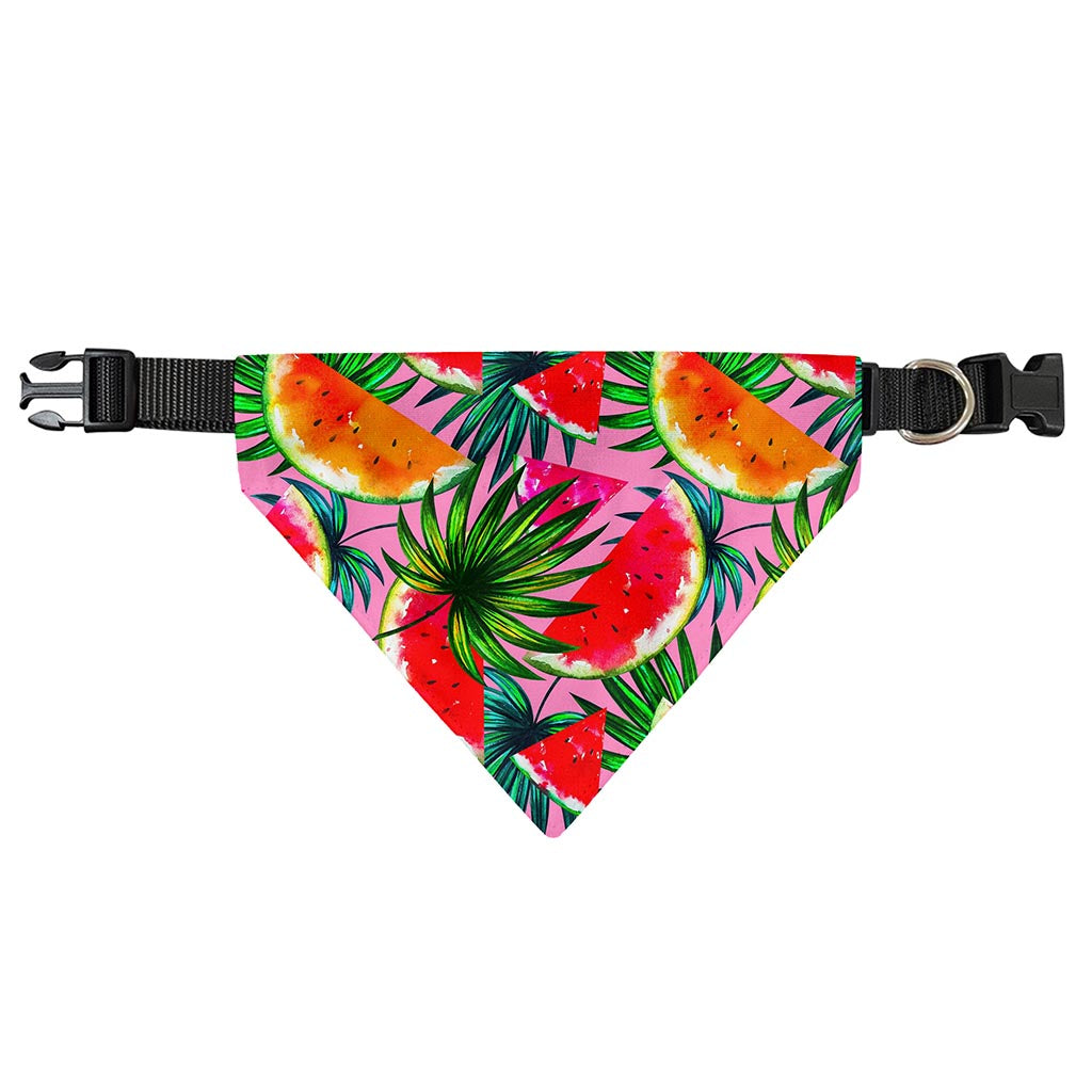 Colorful Leaf Watermelon Pattern Print Over The Collar Dog Bandana