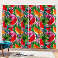Colorful Leaf Watermelon Pattern Print Pencil Pleat Curtains