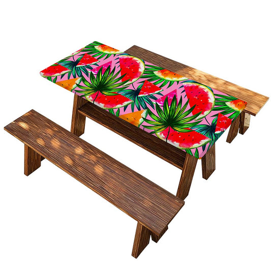 Colorful Leaf Watermelon Pattern Print Picnic Table Cover