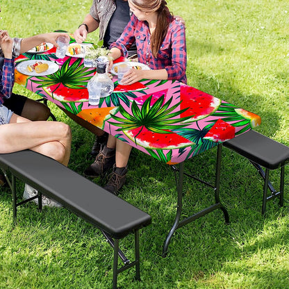 Colorful Leaf Watermelon Pattern Print Picnic Table Cover