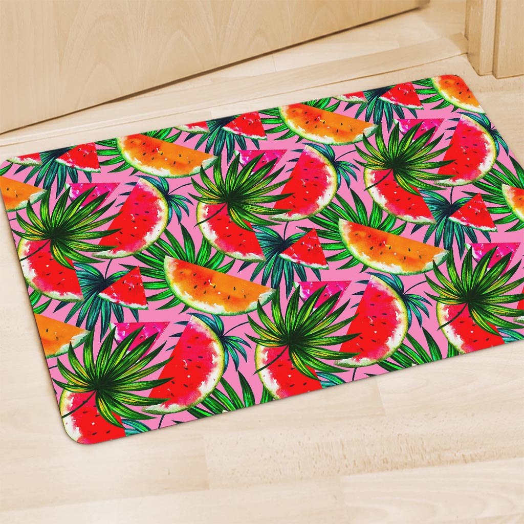 Colorful Leaf Watermelon Pattern Print Polyester Doormat