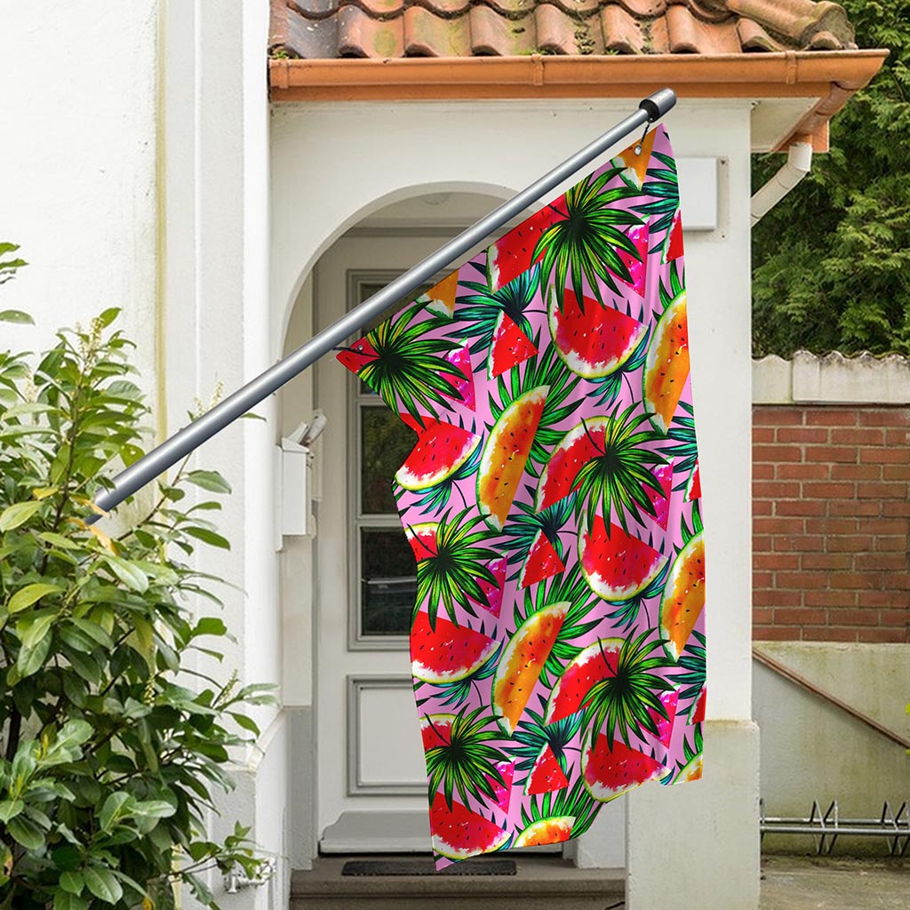 Colorful Leaf Watermelon Pattern Print Polyester Flag