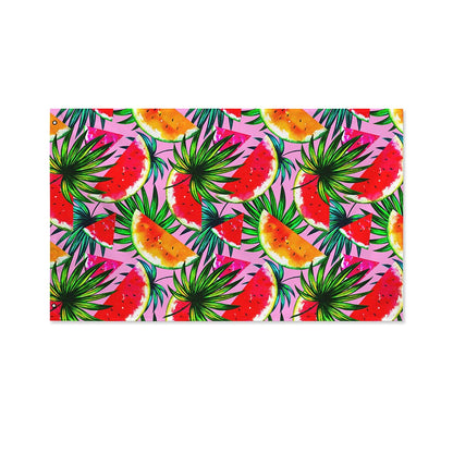 Colorful Leaf Watermelon Pattern Print Polyester Flag