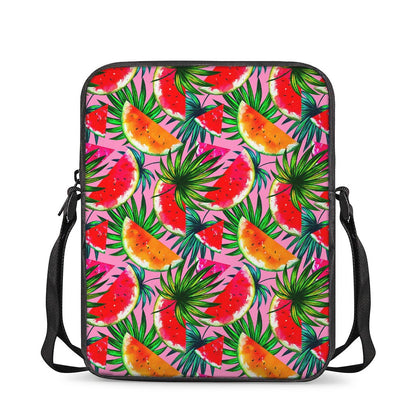 Colorful Leaf Watermelon Pattern Print Rectangular Crossbody Bag