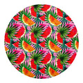 Colorful Leaf Watermelon Pattern Print Round Blanket