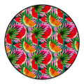 Colorful Leaf Watermelon Pattern Print Round Floor Mat
