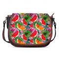 Colorful Leaf Watermelon Pattern Print Saddle Bag