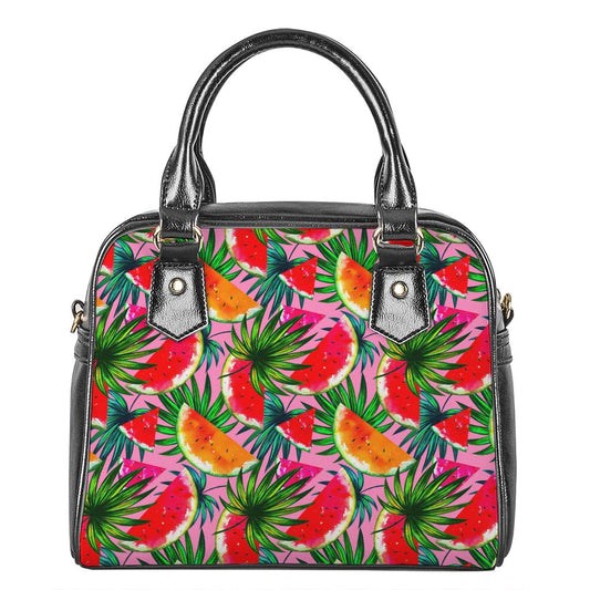 Colorful Leaf Watermelon Pattern Print Shoulder Handbag